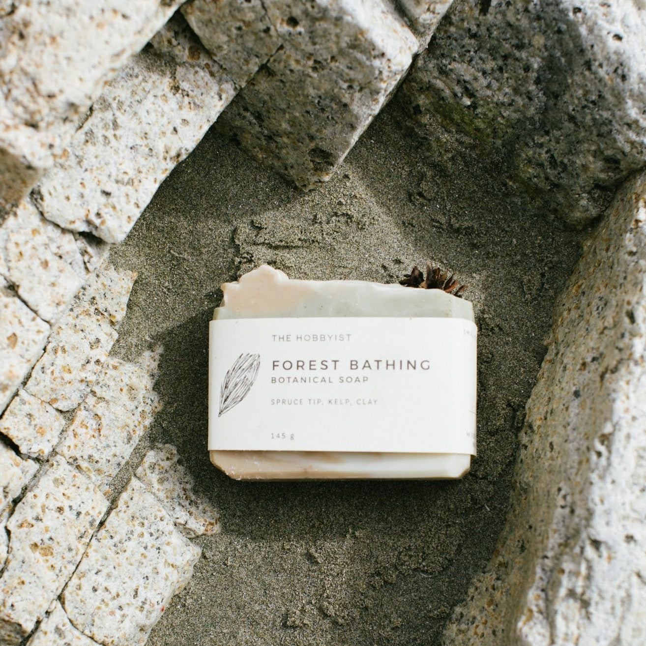 Product photography of Forest Bathing Botanical Soap.