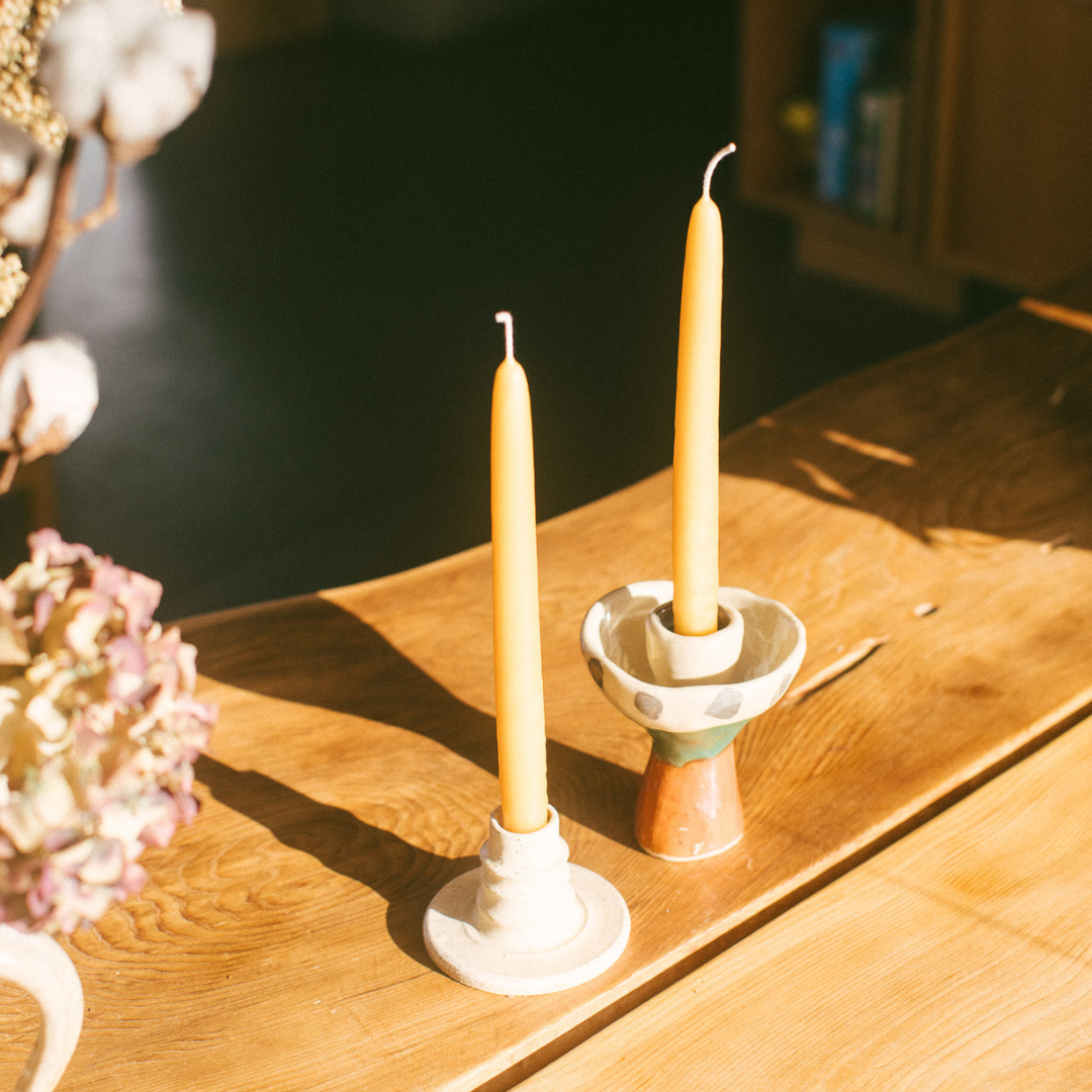 Organic Beeswax Taper Candles