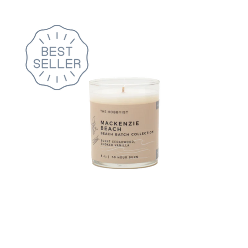 Mackenzie Beach | smoked vanilla + burnt cedar | Beach Batch Candle