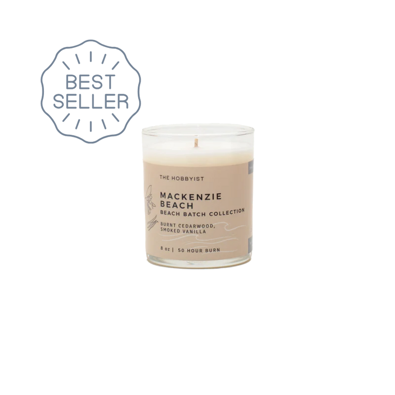 Mackenzie Beach | smoked vanilla + burnt cedar | Beach Batch Candle