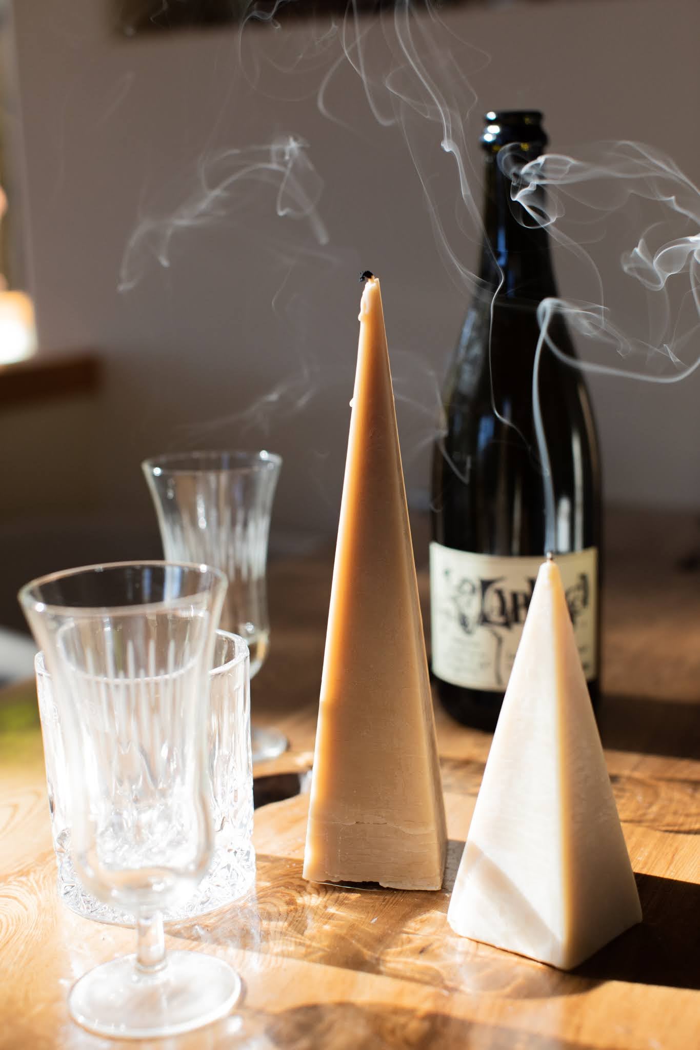 Large Pyramid Beeswax Candle  | Organic Beeswax Candle Collection