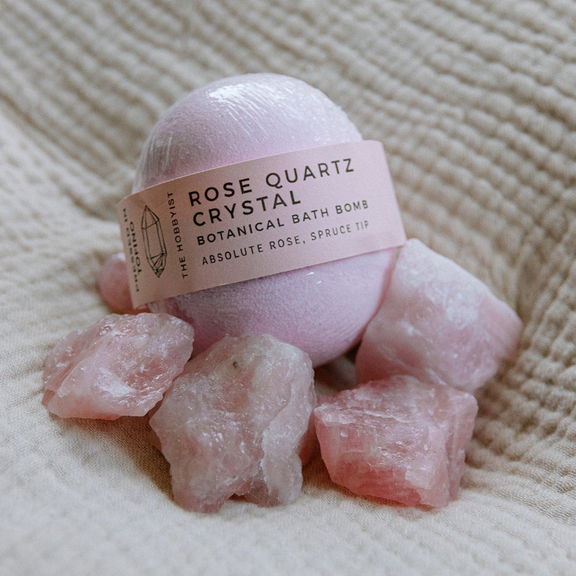 Rose Quartz Crystal | Botanical Bath Bomb